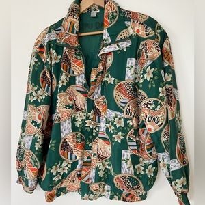 Vintage Silk Zip Up Jacket